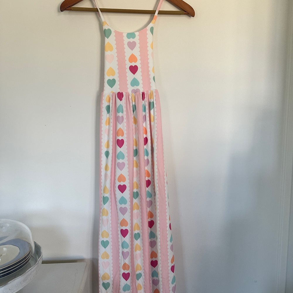 NWT Sweet Honey Maxi Play Dress - Rainbow Hearts Colorful Heart Valentines 8